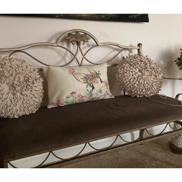 Easter Decorative Throw Pillow Cover Cottage Spring Decor Bunny Accent Case 20" - Picture 7 of 10